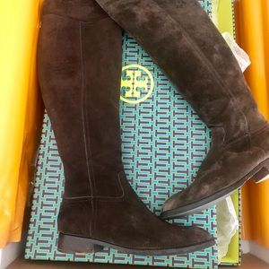 Tory Burch over the knee boots dark brown size 9